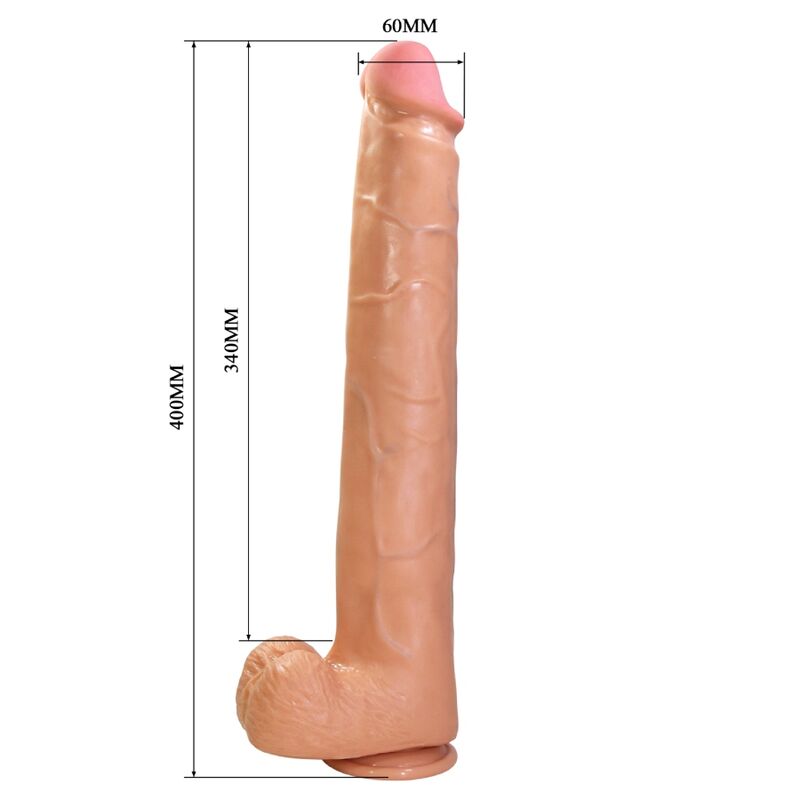 PRETTY LOVE - RAEL FLEXIBLE REALISTIC DILDO WITH SUCTION CUP 40 CM -Ø- 6 CM BROWN · Dildo & Stimulatoare (imaginea 8)