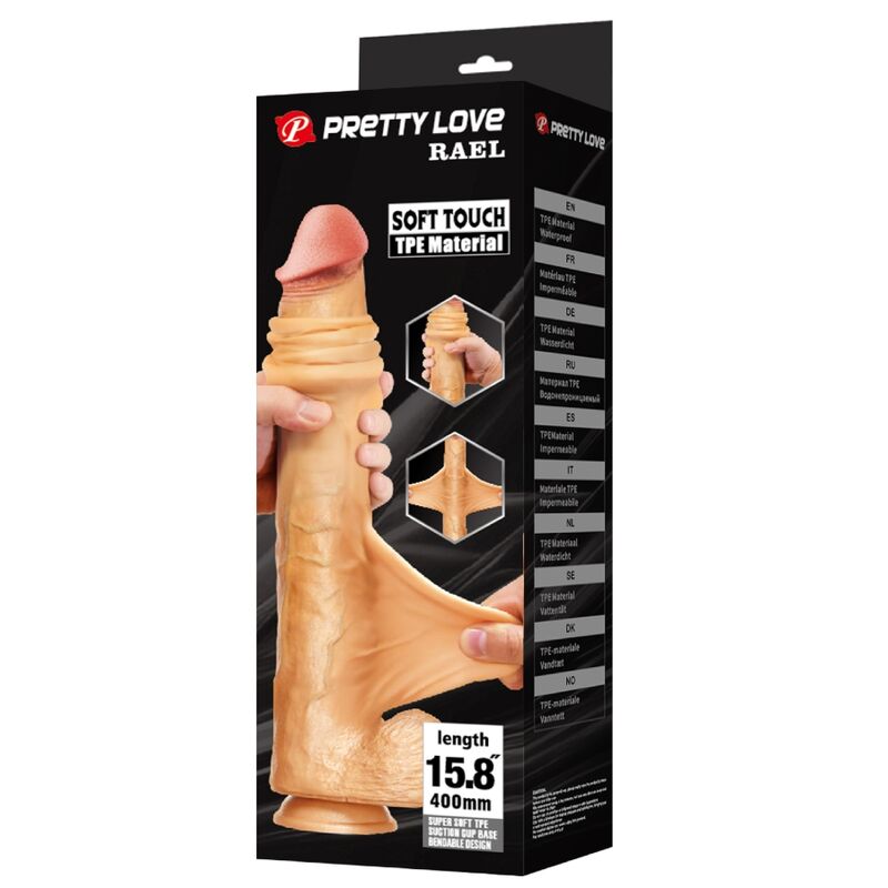 PRETTY LOVE - RAEL FLEXIBLE REALISTIC DILDO WITH SUCTION CUP 40 CM -Ø- 6 CM BROWN · Dildo & Stimulatoare (imaginea 9)