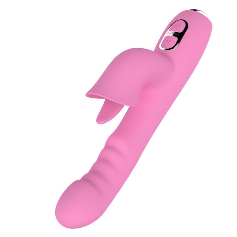 Nalone-T-May Vibrator Rabbit cu Împingere și Oscilare Roz