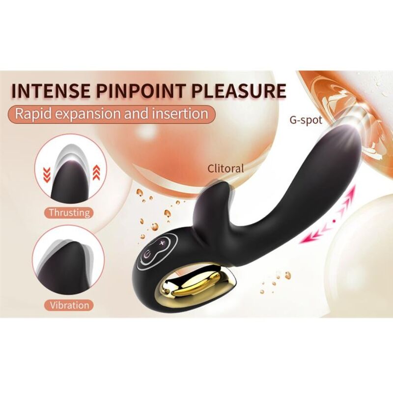 Nalone-Lulu Vibrator Rabbit cu Împingere Negru 5 NALONE - LULU RABBIT VIBE WITH THRUSTING BLACK · Vibratoare (imaginea 5)