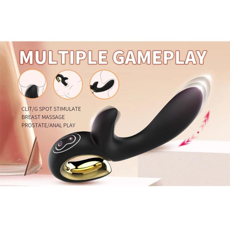 Nalone-Lulu Vibrator Rabbit cu Împingere Negru 6 NALONE - LULU RABBIT VIBE WITH THRUSTING BLACK · Vibratoare (imaginea 6)