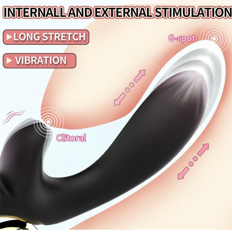 Nalone-Lulu Vibrator Rabbit cu Împingere Negru 4 NALONE - LULU RABBIT VIBE WITH THRUSTING BLACK · Vibratoare (imaginea 4)