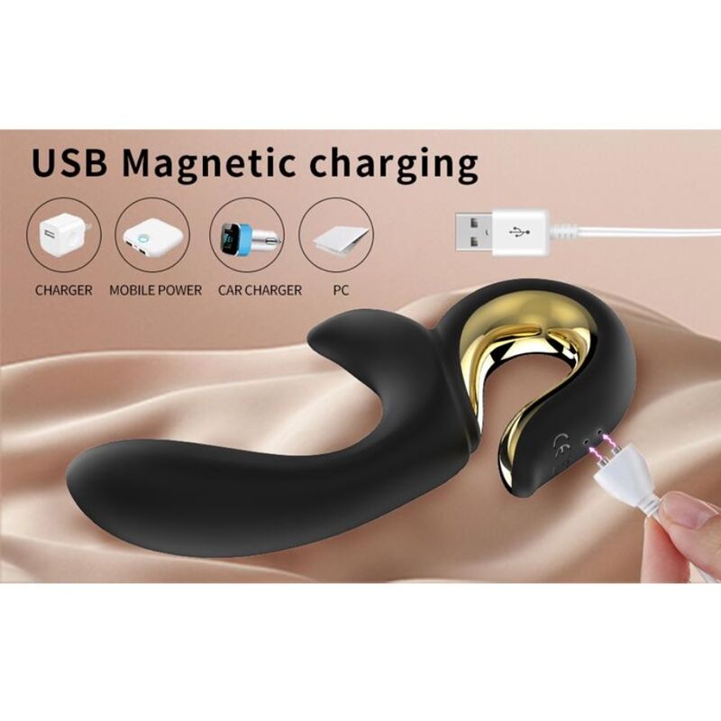 Nalone-Lulu Vibrator Rabbit cu Împingere Negru 3 NALONE - LULU RABBIT VIBE WITH THRUSTING BLACK · Vibratoare (imaginea 3)