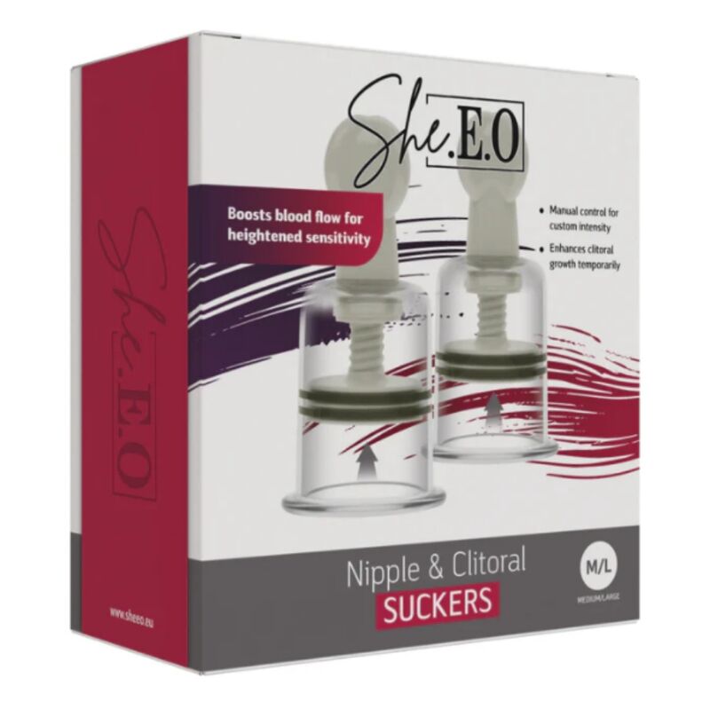 She.E.O-Ventuze cu Vacuum pentru Mameloane și Clitoris 5 SHE.E.O - NIPPLE & CLITORAL SUCKERS S/M · Vibratoare (imaginea 5)