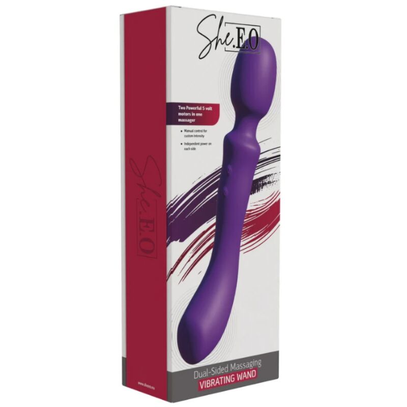She.E.O-Wand Masaj Vibrator cu Două Capete Mov 4 SHE.E.O - DOUBLE-ENDED VIBRATING MASSAGER WAND PURPLE · Vibratoare (imaginea 4)