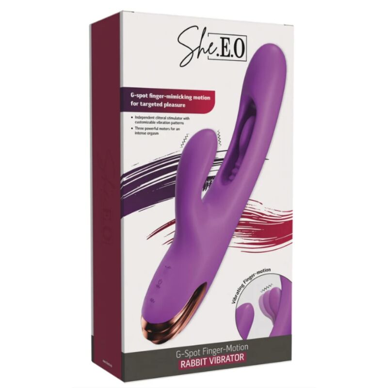 She.E.O-Vibrator Rabbit Punctul G Finger Motion Mov 7 SHE.E.O - RABBIT G-SPOT VIBRATOR WITH DIGITAL MOVEMENT PURPLE · Vibratoare (imaginea 7)