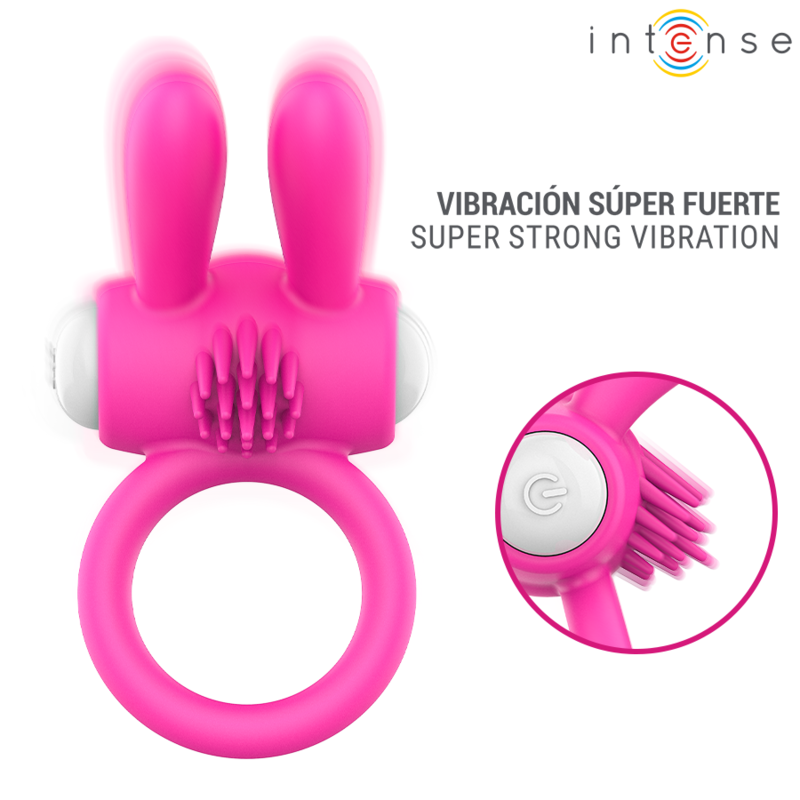 Intense-Hopps Inel Vibrator pentru Penis și Clitoris 3 INTENSE - HOPPS VIBRATING PENIS RING WITH CLITORAL STIMULATION PINK · Inele & Mansoane Penis (imaginea 3)