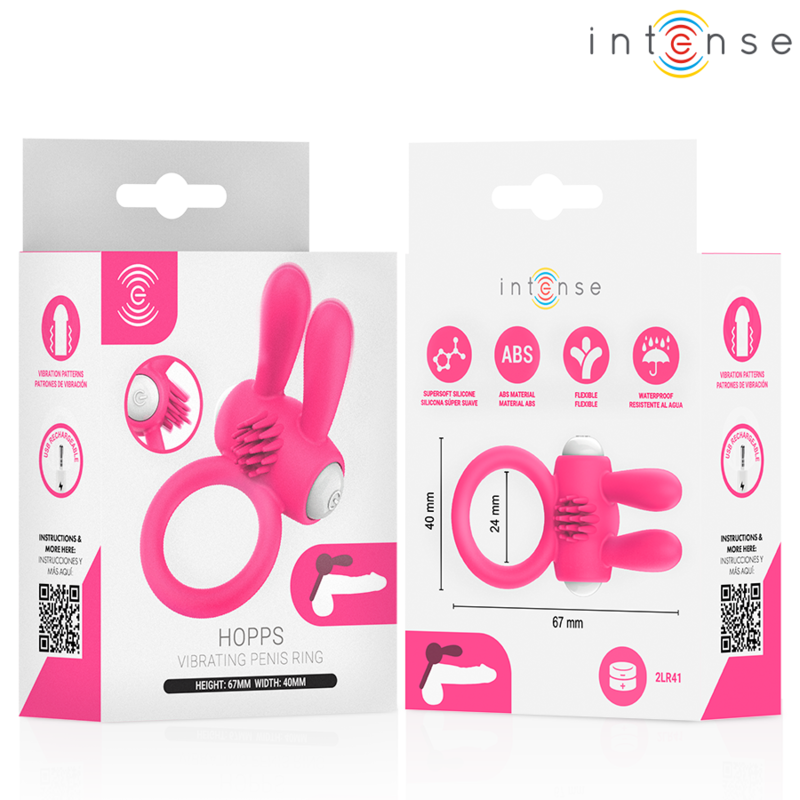 Intense-Hopps Inel Vibrator pentru Penis și Clitoris 5 INTENSE - HOPPS VIBRATING PENIS RING WITH CLITORAL STIMULATION PINK · Inele & Mansoane Penis (imaginea 5)
