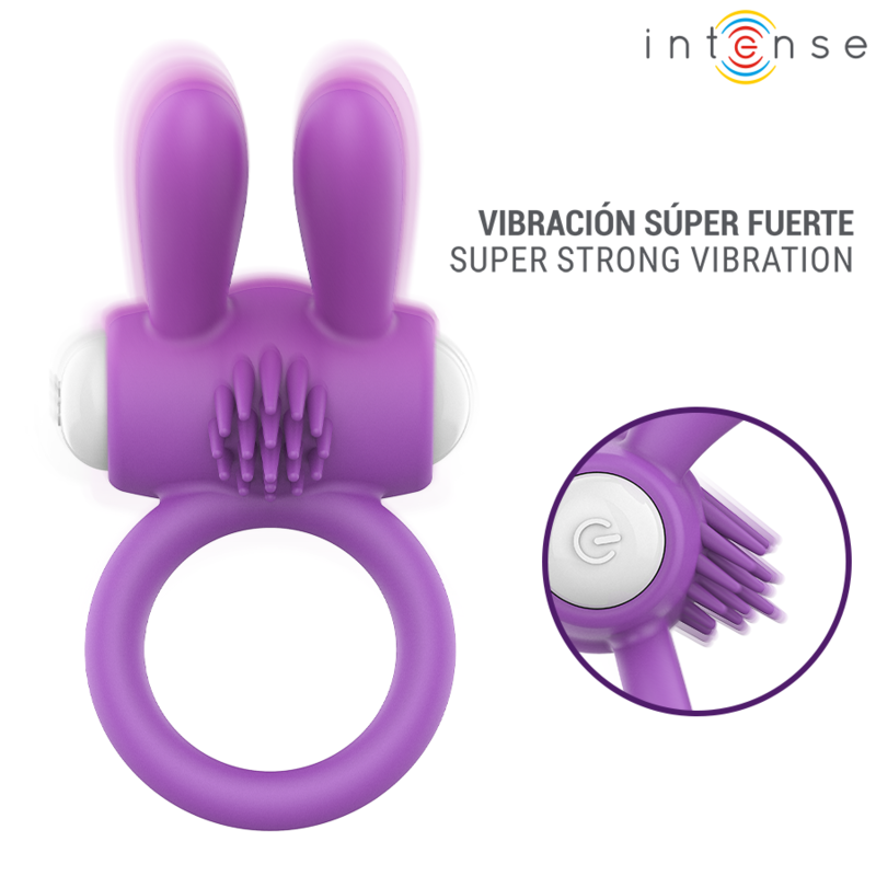 Intense-Hopps Inel Vibrator pentru Penis și Clitoris 9 INTENSE - HOPPS VIBRATING PENIS RING WITH CLITORAL STIMULATION PURPLE · Inele & Mansoane Penis (imaginea 4)