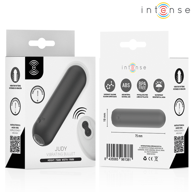 Intense-Judy Bullet Vibrator Reîncărcabil cu Telecomandă 6 INTENSE - JUDY RECHARGEABLE VIBRATING BULLET WITH REMOTE CONTROL BLACK · Vibratoare (imaginea 6)