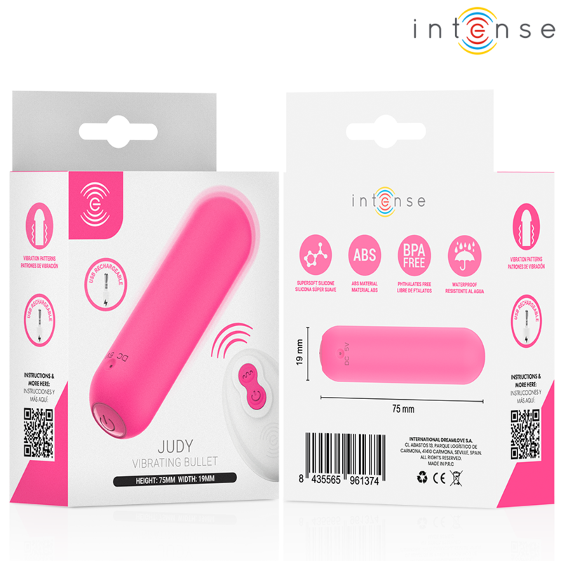 Intense-Judy Bullet Vibrator Reîncărcabil cu Telecomandă 9 INTENSE - JUDY RECHARGEABLE VIBRATING BULLET WITH REMOTE CONTROL PINK · Vibratoare (imaginea 3)