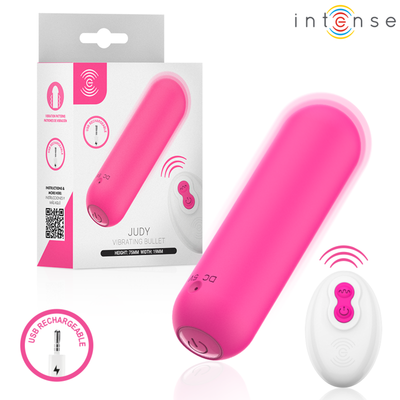 Intense-Judy Bullet Vibrator Reîncărcabil cu Telecomandă 7 INTENSE - JUDY RECHARGEABLE VIBRATING BULLET WITH REMOTE CONTROL PINK · Vibratoare
