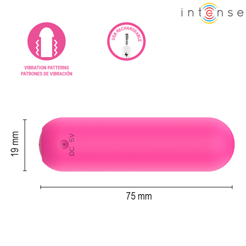 Intense-Judy Bullet Vibrator Reîncărcabil cu Telecomandă 11 INTENSE - JUDY RECHARGEABLE VIBRATING BULLET WITH REMOTE CONTROL PINK · Vibratoare (imaginea 5)