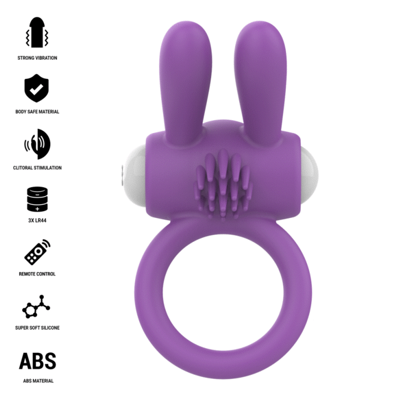 Intense-Hopps Inel Vibrator pentru Penis și Clitoris 7 INTENSE - HOPPS VIBRATING PENIS RING WITH CLITORAL STIMULATION PURPLE · Inele & Mansoane Penis (imaginea 2)