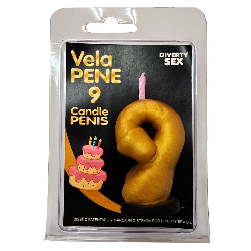 DIABLO PICANTE - PENIS CANDLE IN THE SHAPE OF THE NUMBER 0 GOLD COLOR — DIVERTY SEX · Articole Haioase