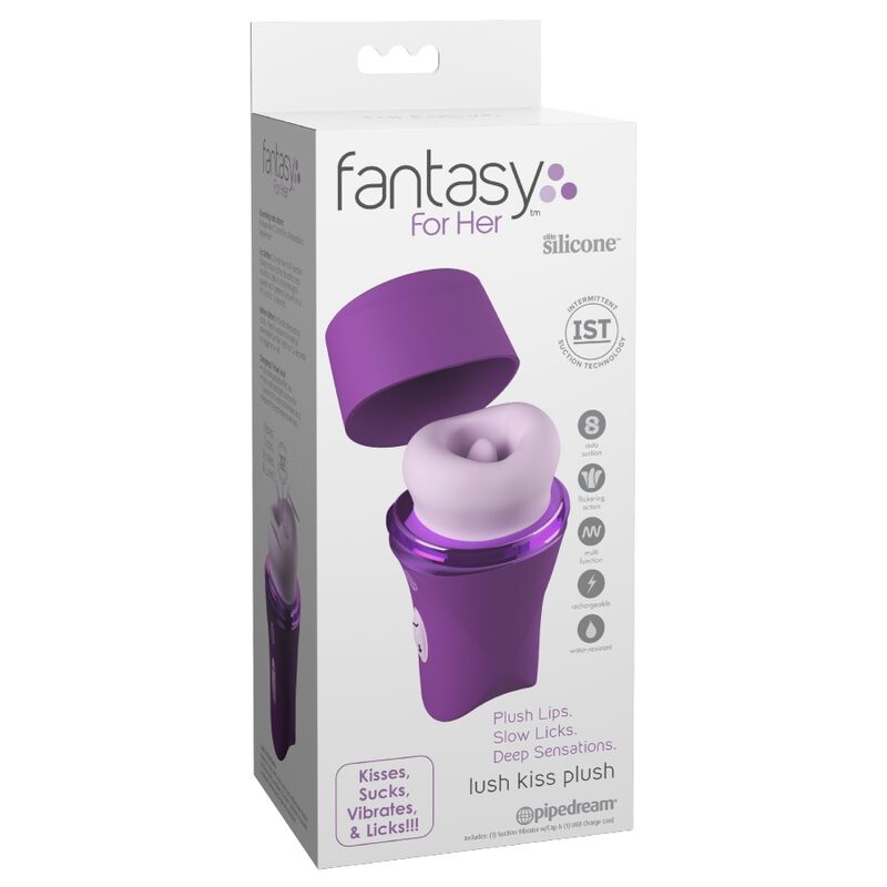 Fantasy For Her-Lush Kiss Stimulator Clitoris cu Sucțiune 5 FANTASY FOR HER - LUSH KISS PLUSH PURPLE SUCTION & LICKING CLITORAL STIMULATOR — PIPEDREAMS · Vibratoare (imaginea 5)