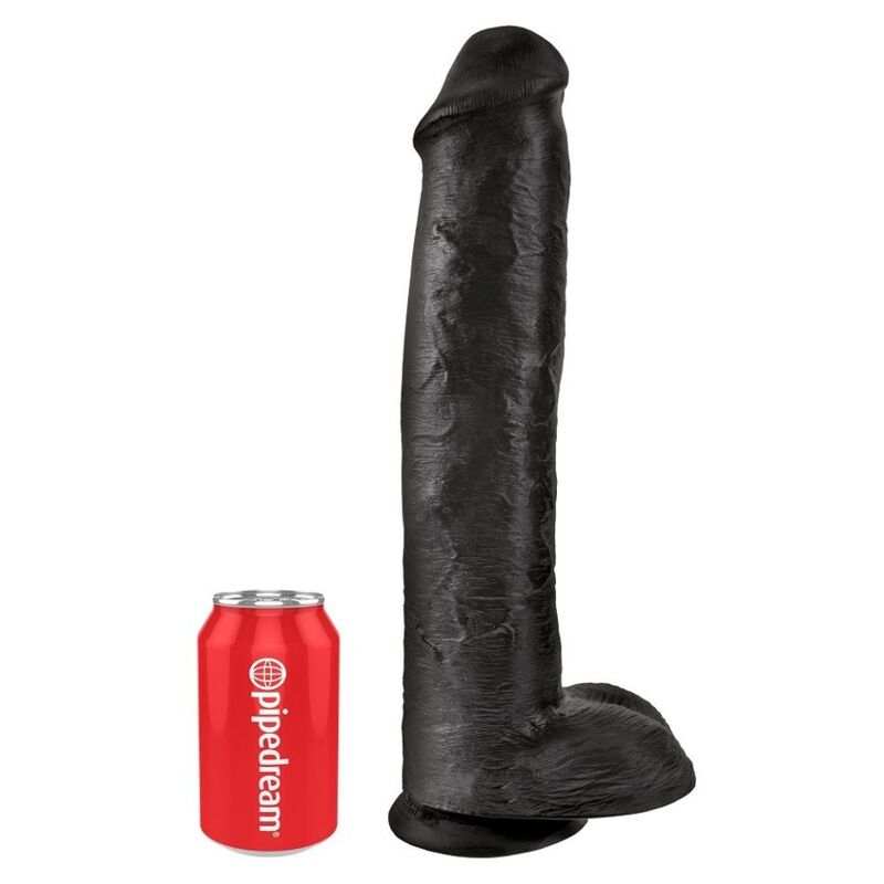 King Cock-Dildo Realist cu Testicule 38 cm Negru 37 King Cock-Dildo Realist cu Testicule 38 cm Negru