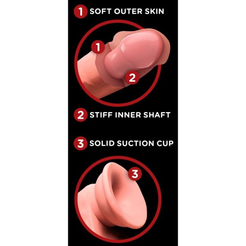 King Cock Plus-Dildo Triplă Densitate cu Testicule 23 cm 3 KING COCK PLUS - TRIPLE DENSITY REALISTIC DILDO WITH SWINGING TESTICLES 23 CM FLESH — PIPEDREAMS · Dildo & Stimulatoare (imaginea 3)