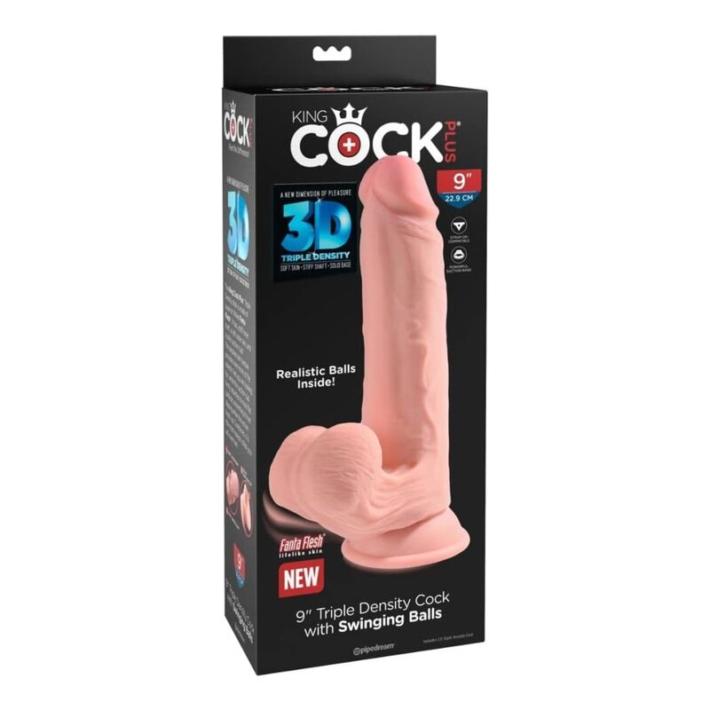 King Cock Plus-Dildo Triplă Densitate cu Testicule 23 cm 4 KING COCK PLUS - TRIPLE DENSITY REALISTIC DILDO WITH SWINGING TESTICLES 23 CM FLESH — PIPEDREAMS · Dildo & Stimulatoare (imaginea 4)