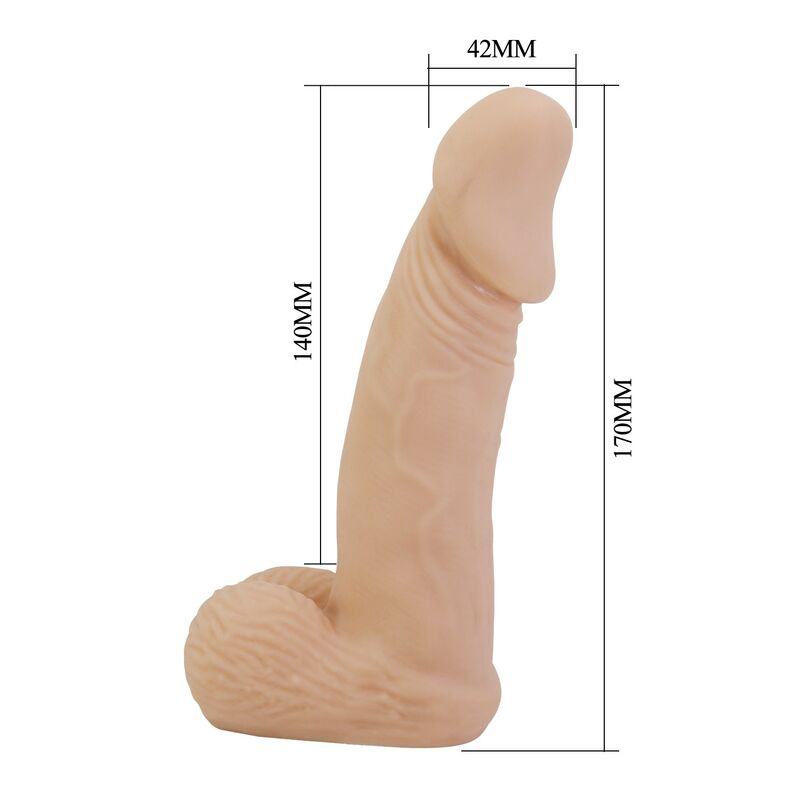 PRETTY LOVE - ZANE HARNESS WITH FLEXIBLE DILDO 17 CM Ø 4.3 CM NATURAL · Strapon & Harness (imaginea 2)