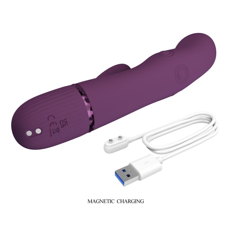 Pretty Love-Zach Vibrator Rabbit cu Mișcare de Împingere Mov 4 PRETTY LOVE - ZACH RECHARGEABLE THRUSTING RABBIT VIBRATOR 5+5 FUNCTIONS · Vibratoare (imaginea 4)