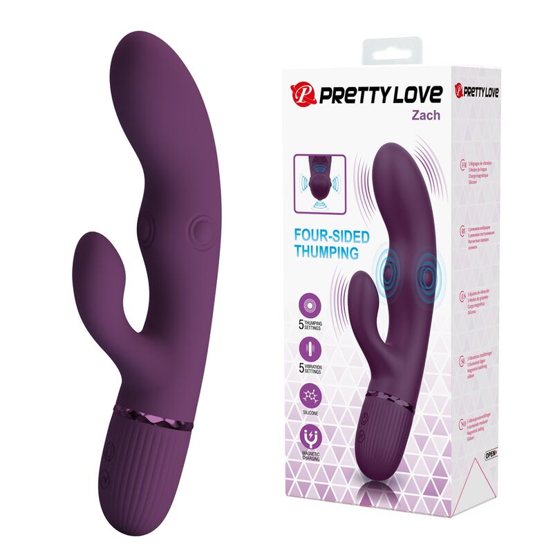 PRETTY LOVE - ZACH RECHARGEABLE THRUSTING RABBIT VIBRATOR 5+5 FUNCTIONS · Vibratoare