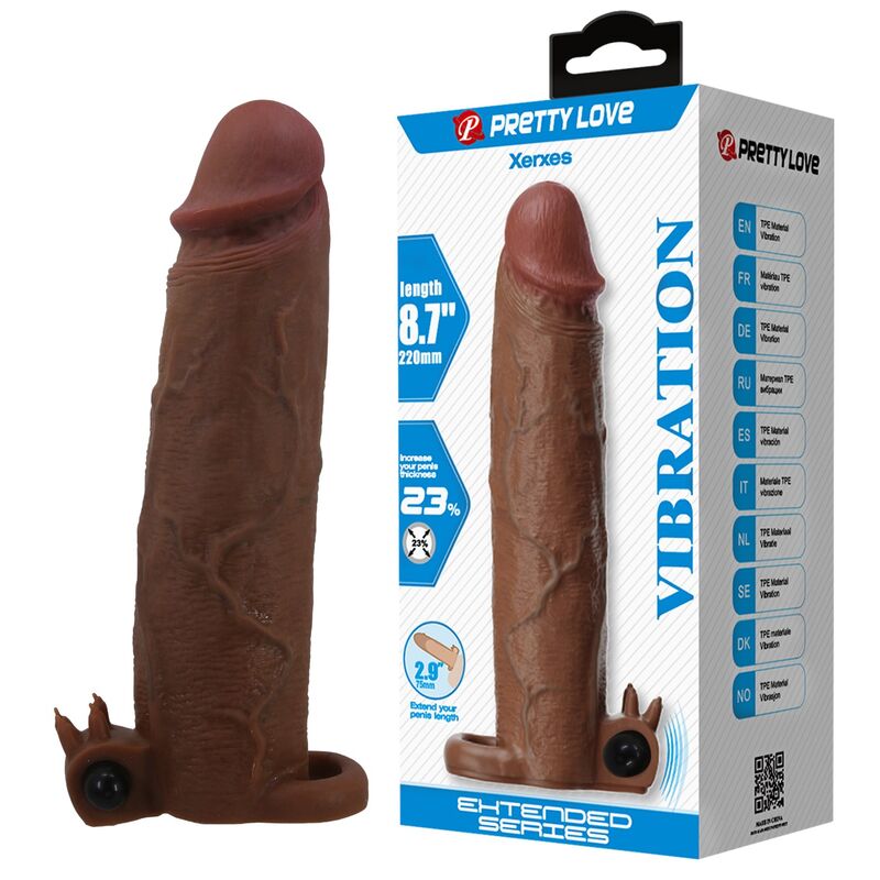 Pretty Love-Xerxes Manșon Vibrator pentru Penis 22 cm Maro 341 Pretty Love-Xerxes Manșon Vibrator pentru Penis 22 cm Maro