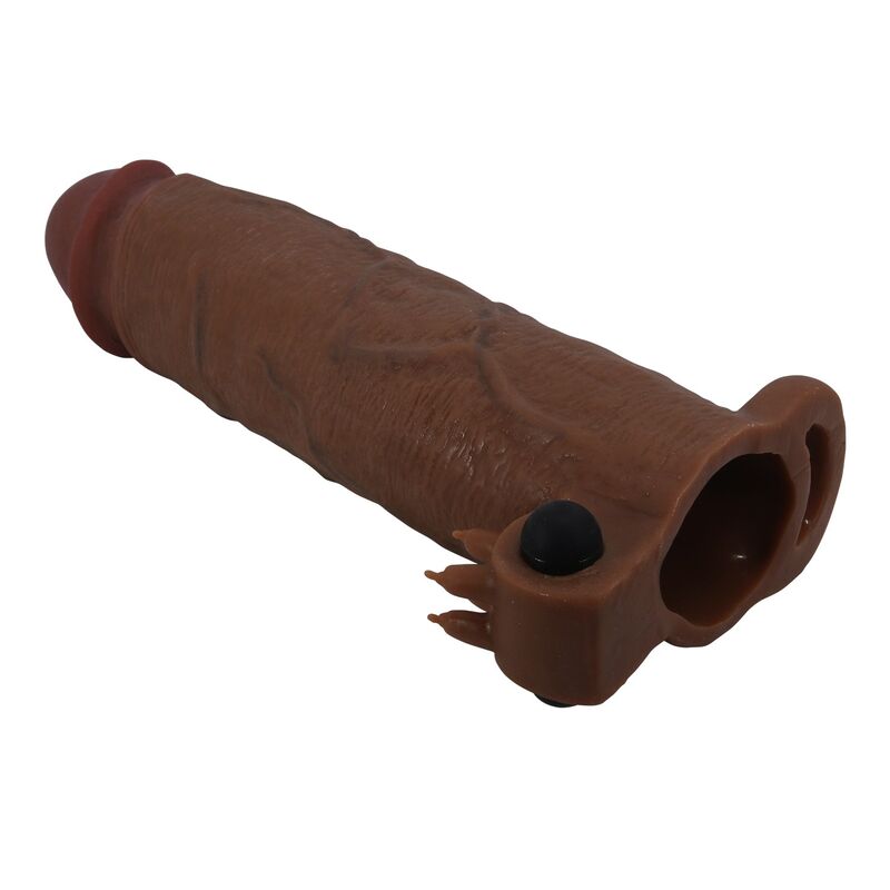PRETTY LOVE - XERXES VIBRATING PENIS SLEEVE 22 CM Ø 4.5 CM BROWN · Jucarii Anale (imaginea 5)