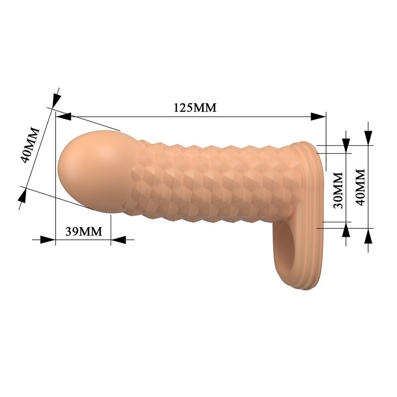 Pretty Love-Wolfram Manșon Prelungitor Penis 11,5 cm Natural 5 PRETTY LOVE - WOLFRAM PENIS EXTENSION SLEEVE 11.5 CM Ø 3.8 CM NATURAL · Inele & Mansoane Penis (imaginea 5)