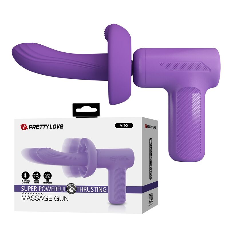 PRETTY LOVE - VITO THRUSTING MASSAGE GUN 5 MODES PURPLE · Vibratoare