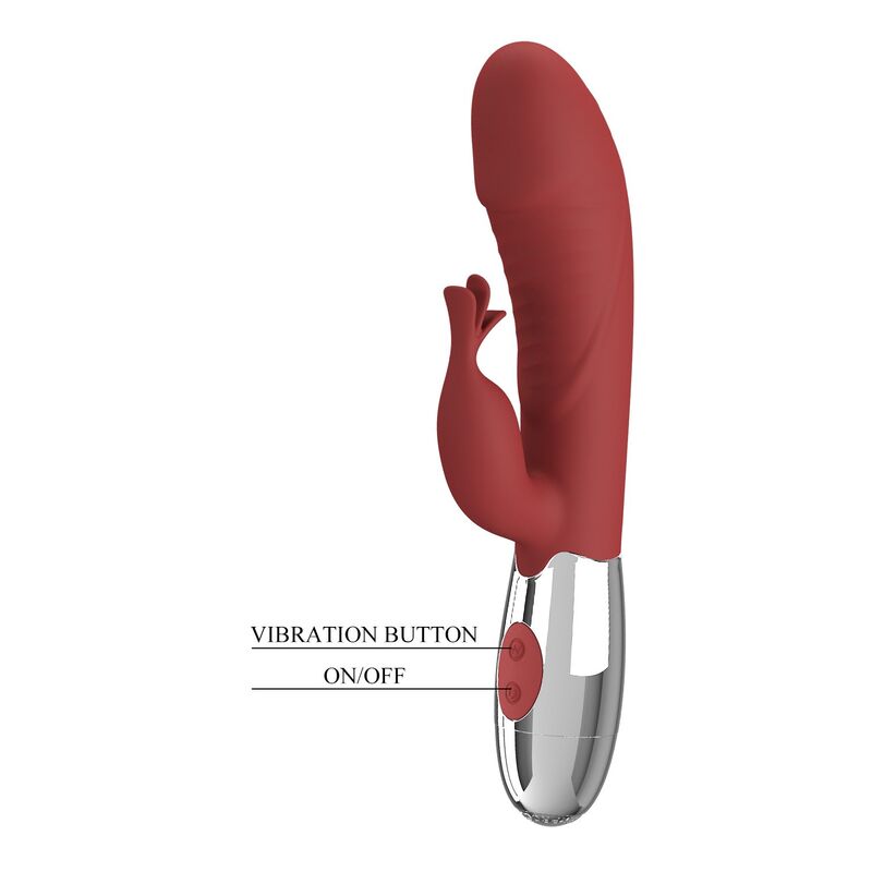 PRETTY LOVE - ROSEWOOD RABBIT VIBRATOR 30 FUNCTIONS USB RECHARGEABLE RED · Vibratoare (imaginea 6)