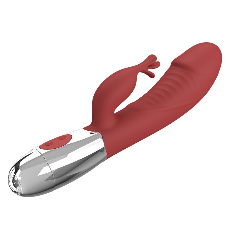 PRETTY LOVE - ROSEWOOD RABBIT VIBRATOR 30 FUNCTIONS USB RECHARGEABLE RED · Vibratoare (imaginea 9)