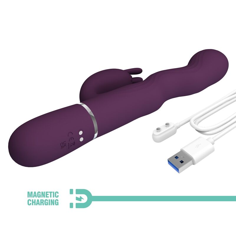 Pretty Love-Loursen Vibrator Rabbit cu Împingere Mov 8 PRETTY LOVE - LOURSEN RABBIT VIBRATOR WITH THRUSTING MOTION AND 7 VIBRATIONS USB RECHARGEABLE PURPLE · Vibratoare (imaginea 8)