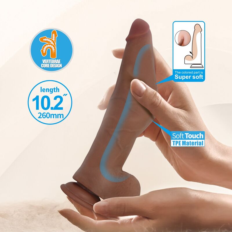 Pretty Love-Ulric Dildo Realist Flexibil 26 cm Maro 7 PRETTY LOVE - ULRIC REALISTIC FLEXIBLE DILDO 26 CM Ø 5.5 CM TPE BROWN · Dildo & Stimulatoare (imaginea 7)