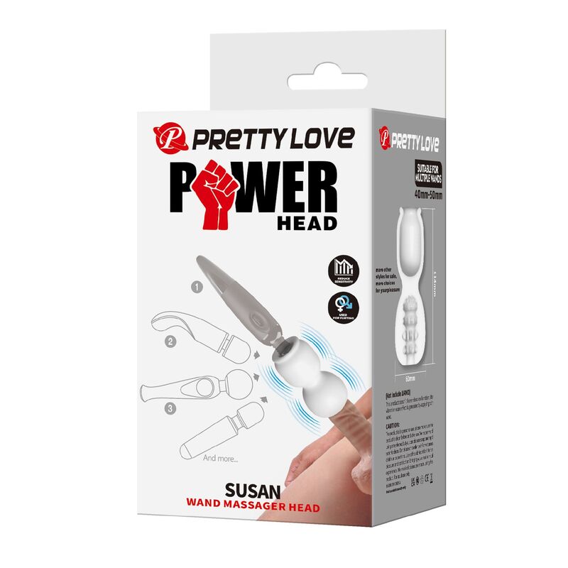PRETTY LOVE - SUSAN POWER HEAD WAND MASSAGER ATTACHMENT Ø 6.5 CM · Vibratoare (imaginea 7)