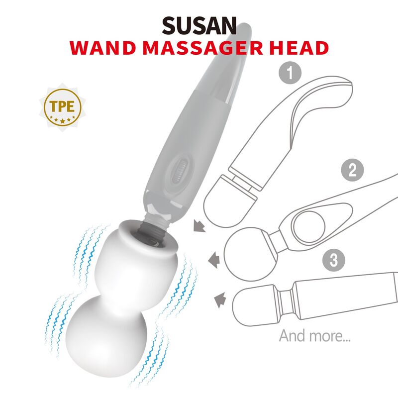 PRETTY LOVE - SUSAN POWER HEAD WAND MASSAGER ATTACHMENT Ø 6.5 CM · Vibratoare (imaginea 3)
