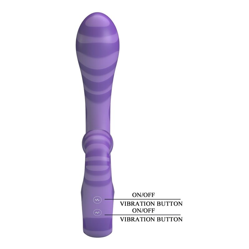Pretty Love-Summer Vibrator Dublu cu Mâner 19 cm Mov 3 PRETTY LOVE - SUMMER DOUBLE-ENDED VIBRATOR WITH HANDLE 19 CM Ø 3.5 CM PURPLE · Vibratoare (imaginea 3)