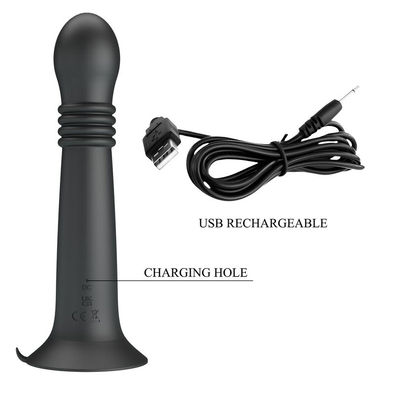 Pretty Love-Stella Masager cu Rotație și Împingere Negru 8 PRETTY LOVE - STELLA USB RECHARGEABLE ROTATING AND THRUSTING MASSAGER · Vibratoare (imaginea 8)