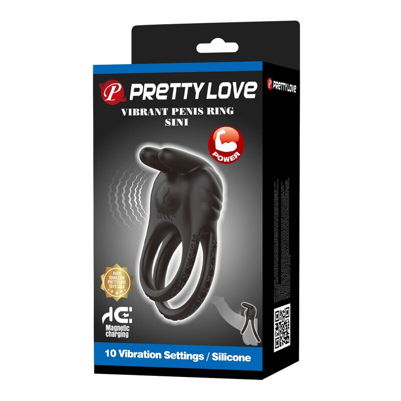 Pretty Love-Sini Inel Vibrator pentru Penis 10 Funcții Negru 2 PRETTY LOVE - SINI RECHARGEABLE VIBRATING COCK RING 10 FUNCTIONS BLACK · Inele & Mansoane Penis (imaginea 2)