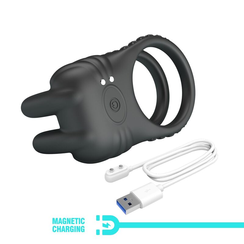 Pretty Love-Sini Inel Vibrator pentru Penis 10 Funcții Negru 5 PRETTY LOVE - SINI RECHARGEABLE VIBRATING COCK RING 10 FUNCTIONS BLACK · Inele & Mansoane Penis (imaginea 5)