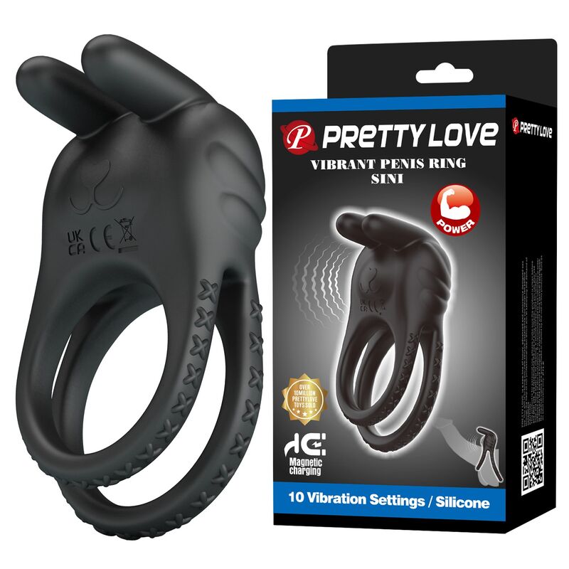 Pretty Love-Sini Inel Vibrator pentru Penis 10 Funcții Negru 8 PRETTY LOVE - SINI RECHARGEABLE VIBRATING COCK RING 10 FUNCTIONS BLACK · Inele & Mansoane Penis (imaginea 8)