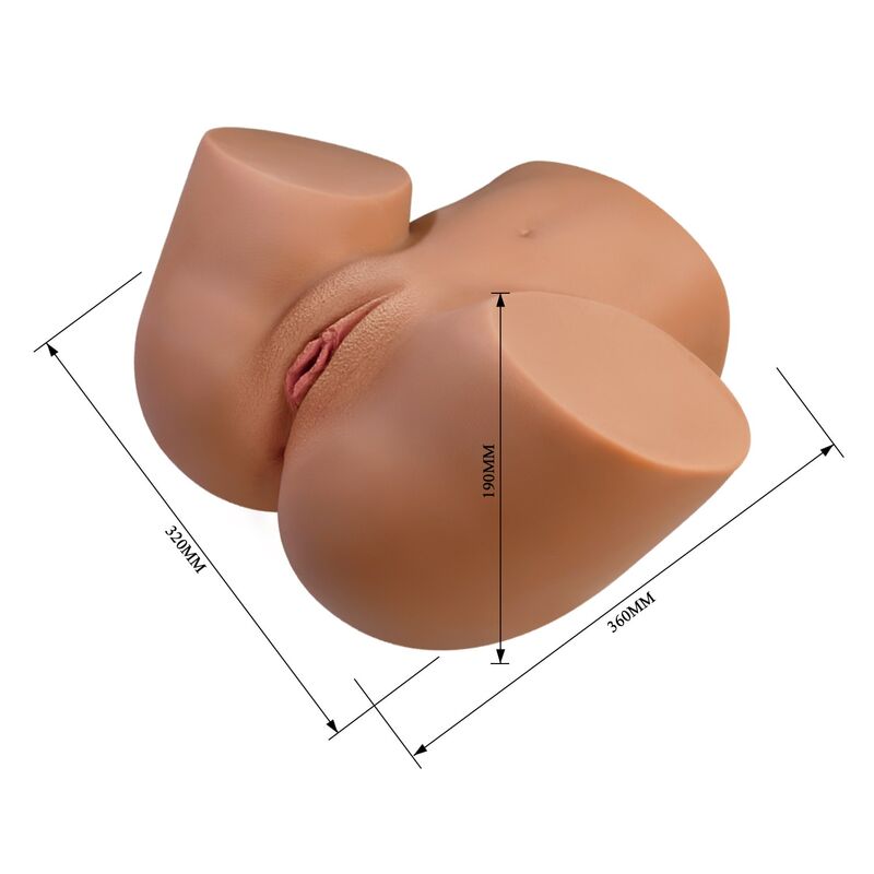 Crazy Bull-Tors Feminin Realist Masturbator cu Vibrații 8 CRAZY BULL - REALISTIC FEMALE TORSO MASTURBATOR DUAL ENTRY WITH VIBRATION AND SUCTION NATURAL COLOR · Masturbatoare (imaginea 8)