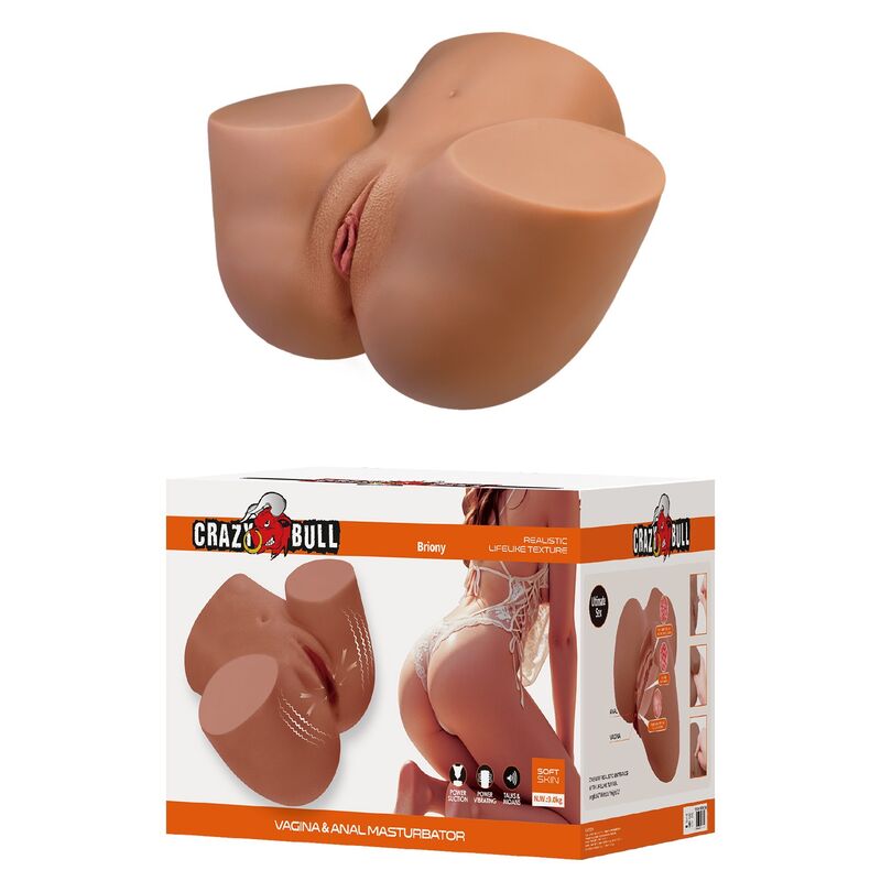 Crazy Bull-Tors Feminin Realist Masturbator cu Vibrații 6 CRAZY BULL - REALISTIC FEMALE TORSO MASTURBATOR DUAL ENTRY WITH VIBRATION AND SUCTION NATURAL COLOR · Masturbatoare (imaginea 6)