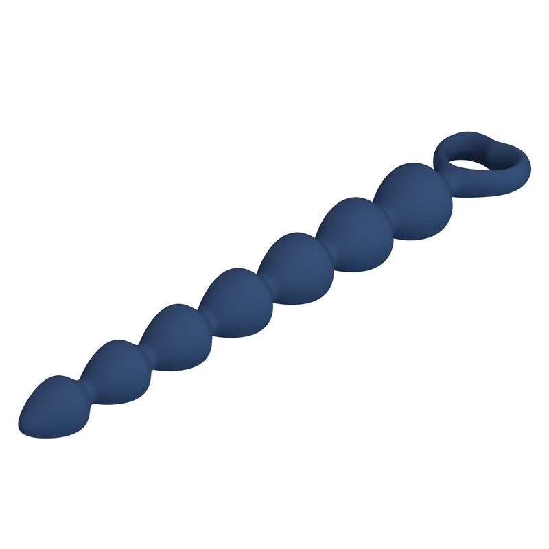 MR PLAY - BLUE SILICONE ANAL BEADS & ANAL PLUG 26.7 CM · Jucarii Anale (imaginea 4)