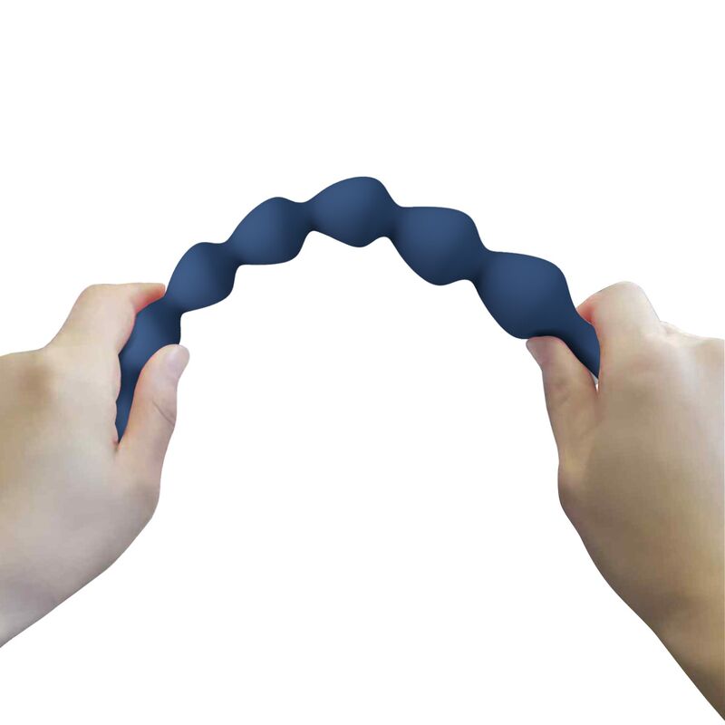 MR PLAY - BLUE SILICONE ANAL BEADS & ANAL PLUG 26.7 CM · Jucarii Anale (imaginea 8)