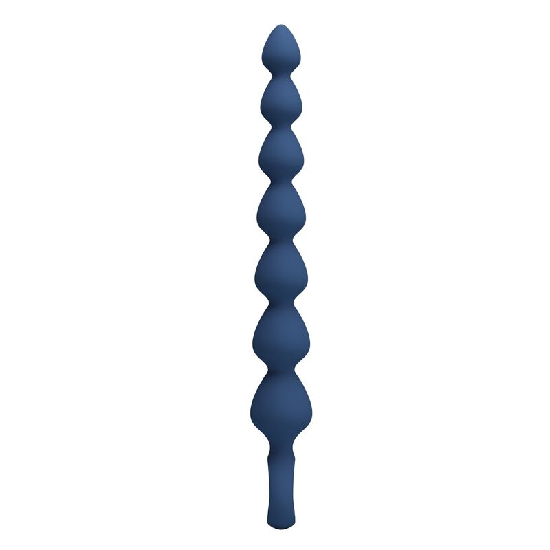 MR PLAY - BLUE SILICONE ANAL BEADS & ANAL PLUG 26.7 CM · Jucarii Anale (imaginea 6)