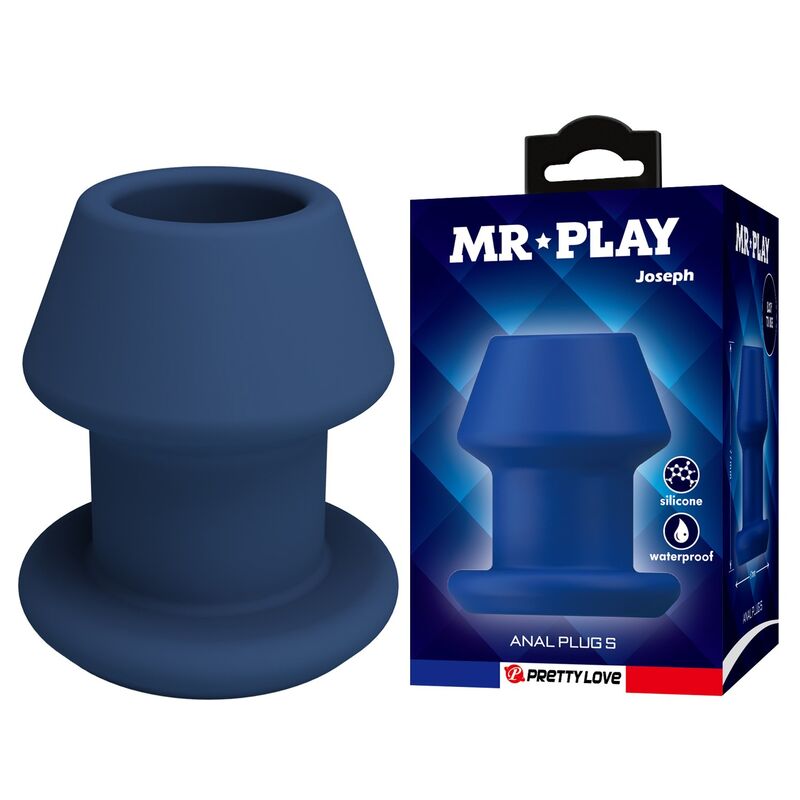 MR PLAY - JACK BLUE SILICONE HOLLOW ANAL PLUG SIZE S · Jucarii Anale
