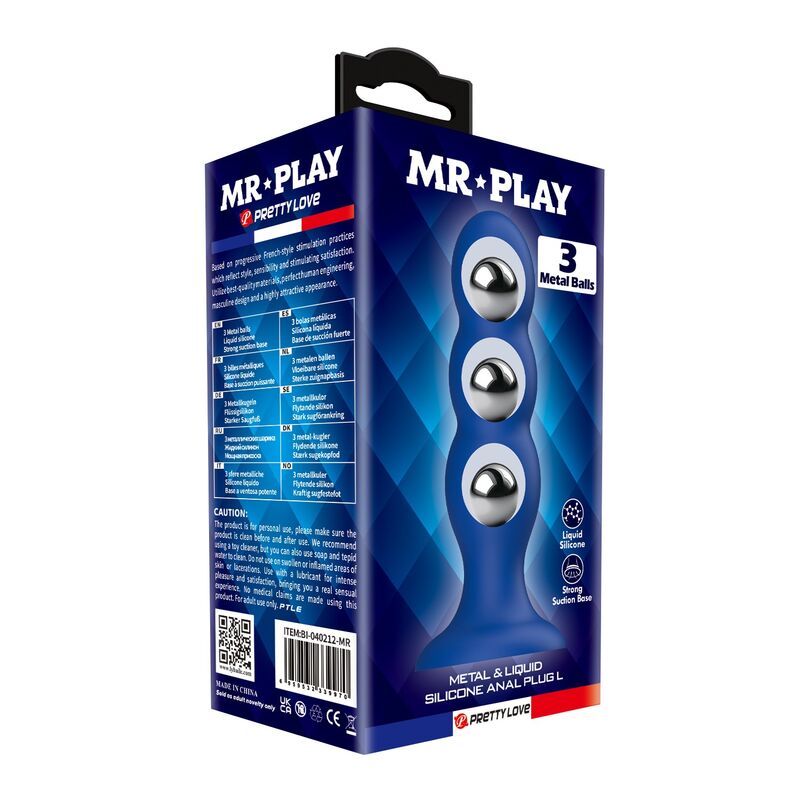 Mr Play-Dop Anal cu Bile Metalice și Ventuză Albastru 5 MR PLAY - ANAL PLUG WITH METAL BALLS AND SUCTION CUP BLUE · Jucarii Anale (imaginea 5)