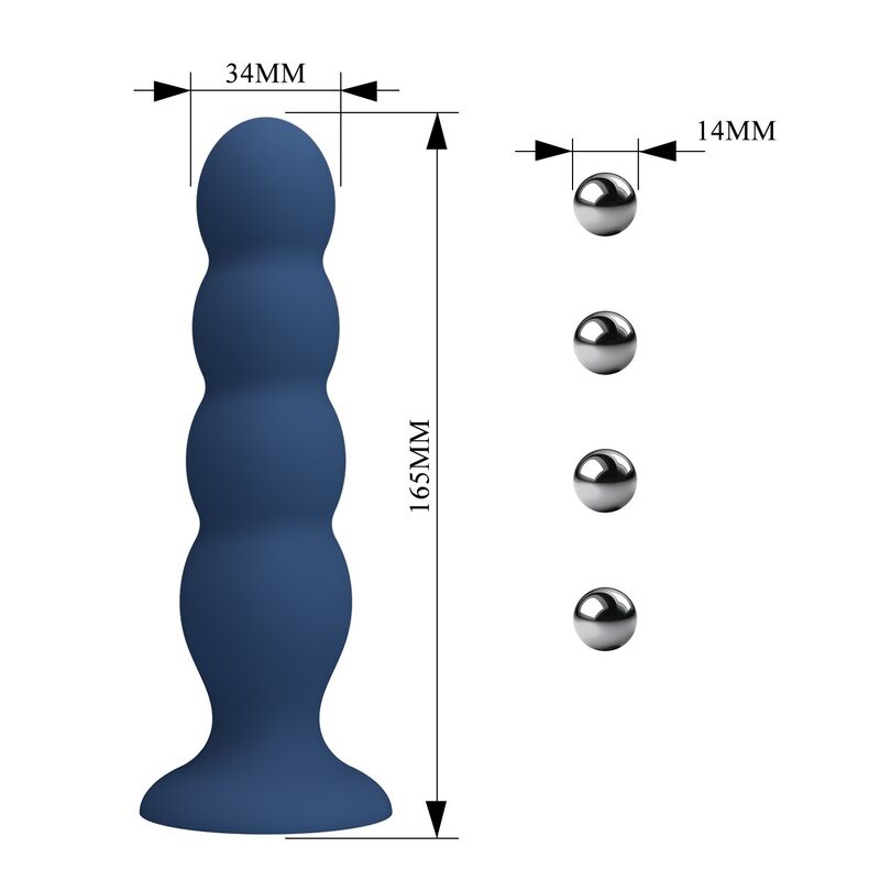 MR PLAY - ANAL PLUG WITH 4 METAL BALLS AND SUCTION CUP BLUE · Jucarii Anale (imaginea 7)