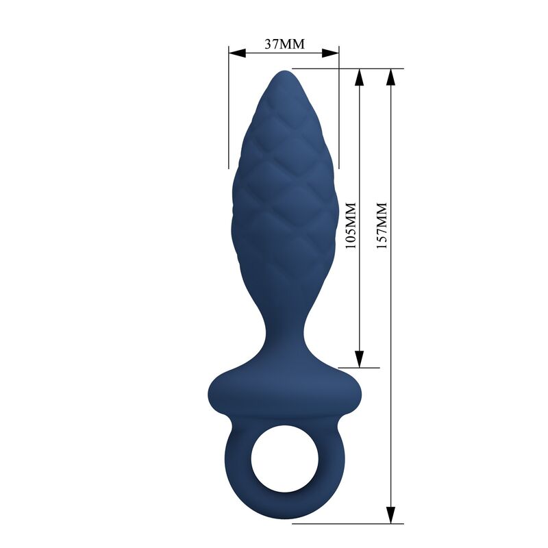 MR PLAY - TEXTURED ANAL PLUG WITH RING BLUE L · Jucarii Anale (imaginea 6)